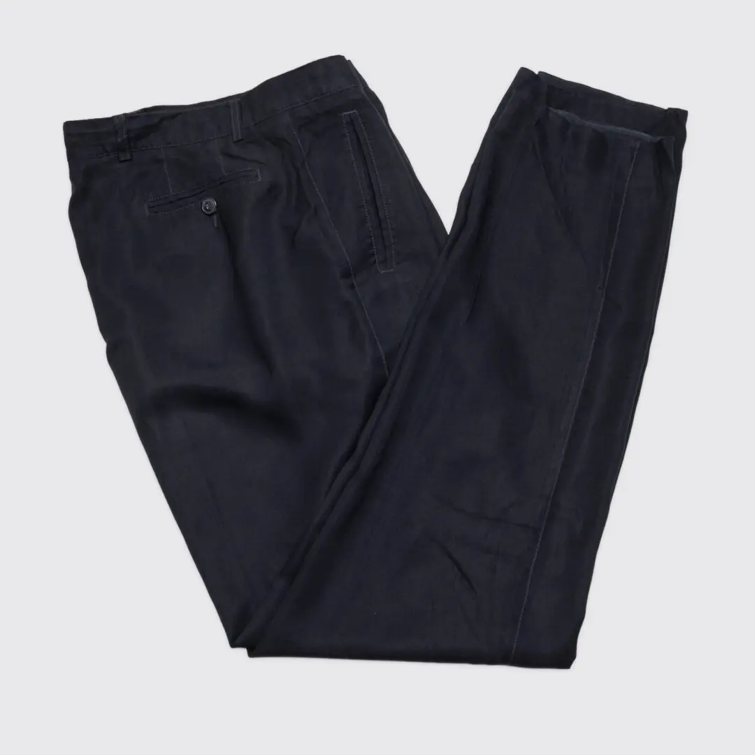Giorgio Armani Casual Pants Size EU52 Men Black Viscose Rayon