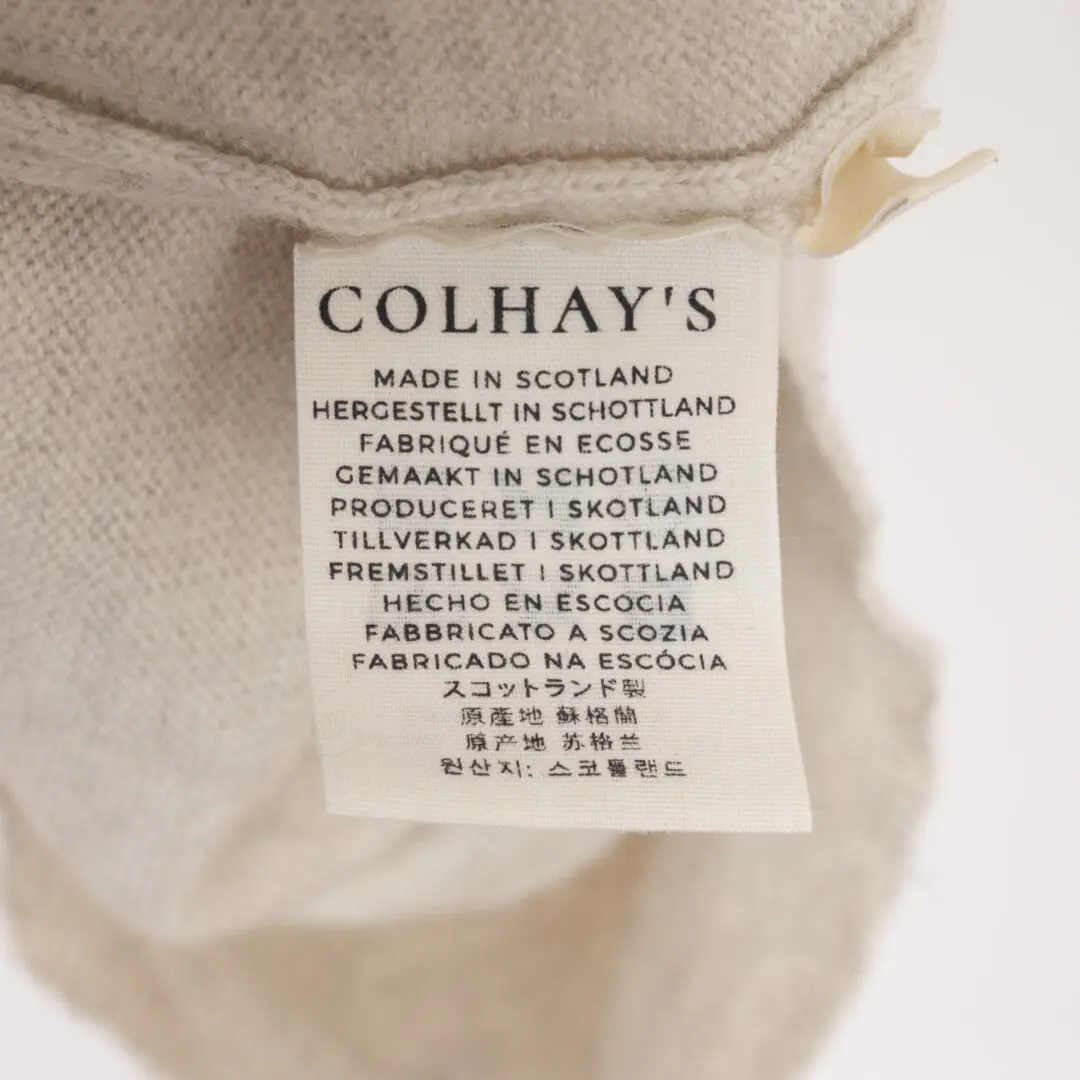 Colhay's Rower Henley Sweater Size S Men Stone Melange Wool