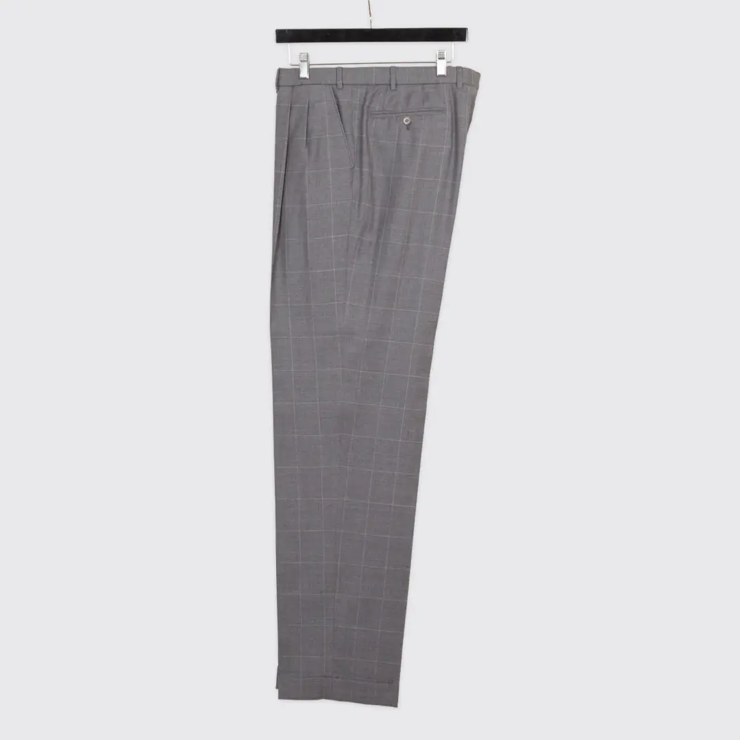 Brioni Suit Size 44 Tall Gray Nomentano 3-Button Handmade in Italy