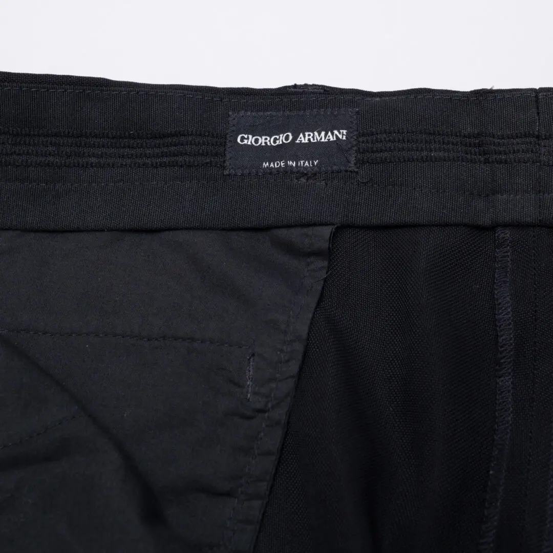 Giorgio Armani Casual Pants Size EU52 Men Black Viscose Rayon