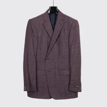 Ermenegildo Zegna Sport Coat Size EU58 Red Wine Glen Check Milano