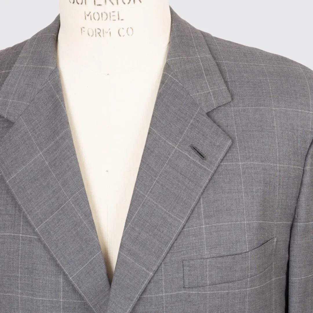 Brioni Suit Size 44 Tall Gray Nomentano 3-Button Handmade in Italy