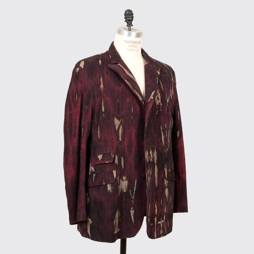 Carter Smith Shibori Jacket Size 3XL Red Hand Dyed Textured Wool