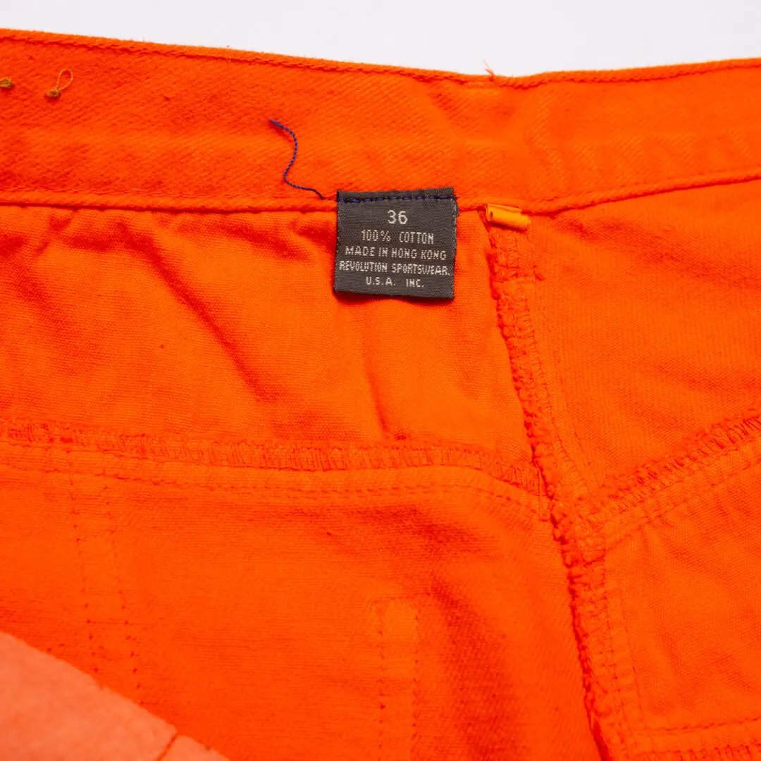 Anti-League Patchwork Pants W36 Men Blaze Orange Corduroy Vintage