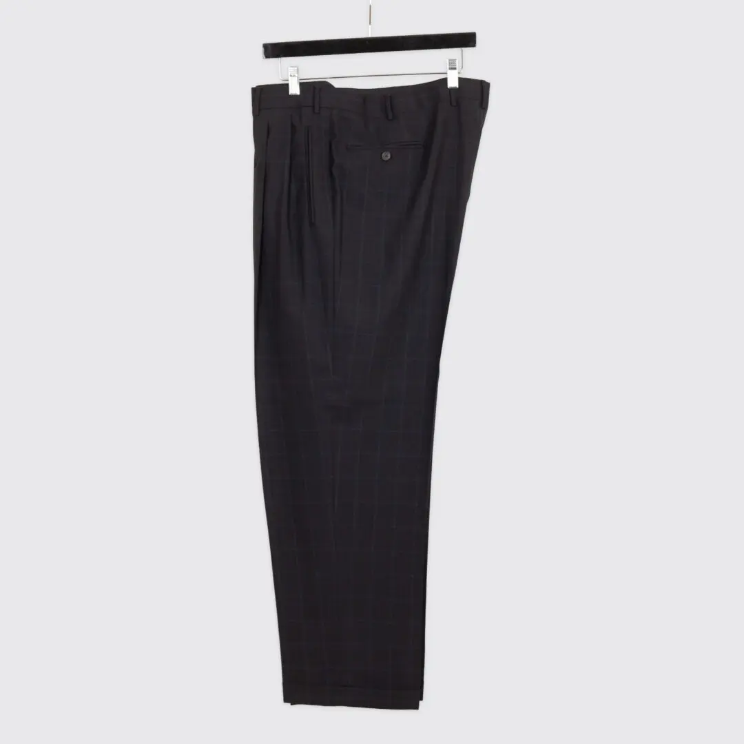 Corneliani Suit Size EU56 Men Black Windowpane Check Wool Vogue