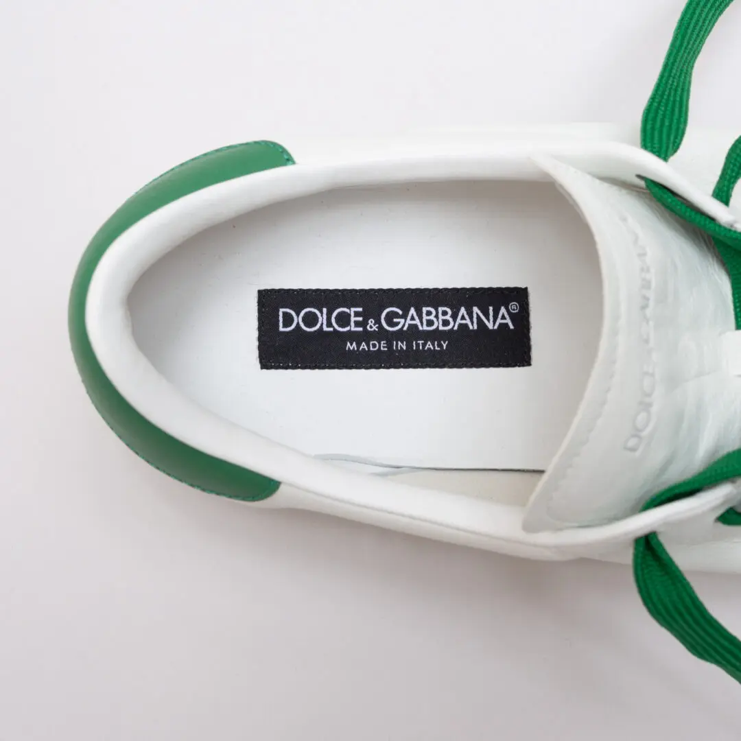 Dolce & Gabbana Saint Tropez Sneaker Size UK10 White Green Leather