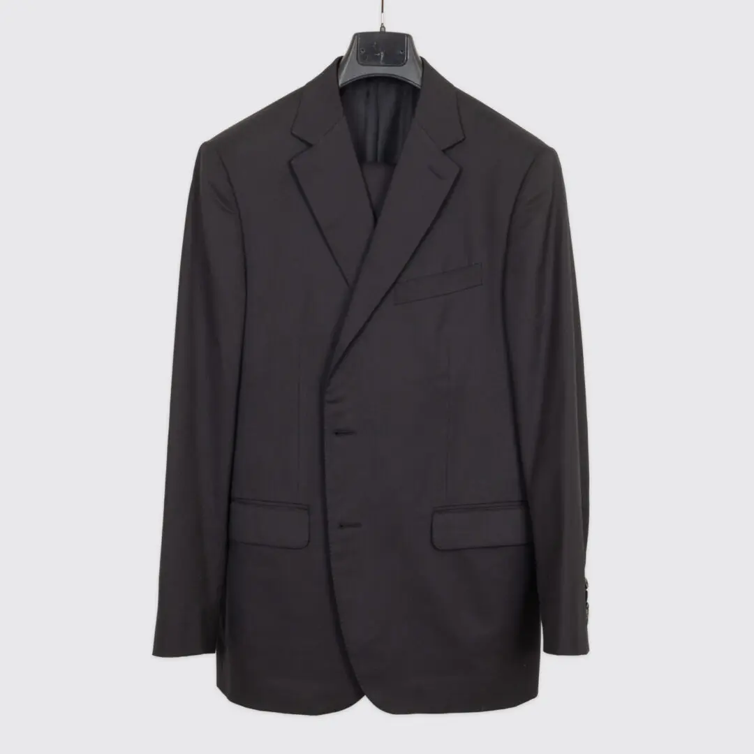 Pal Zileri Suit EU54 Black Wool 2-Button Vicenza Made in Italy