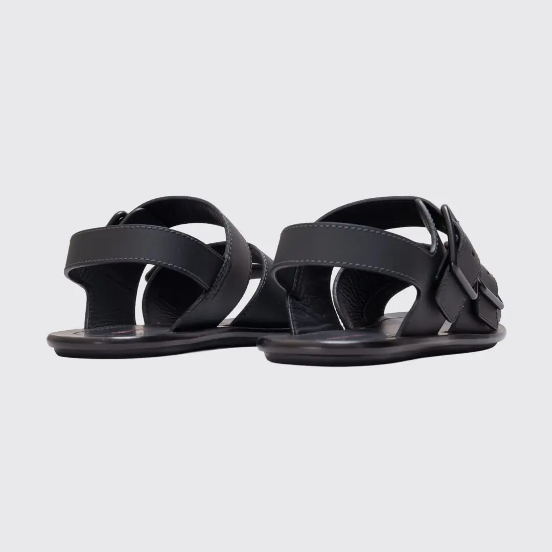 Lanvin Strap Sandals Size UK11 Men Dark Gray Smooth Calf Leather