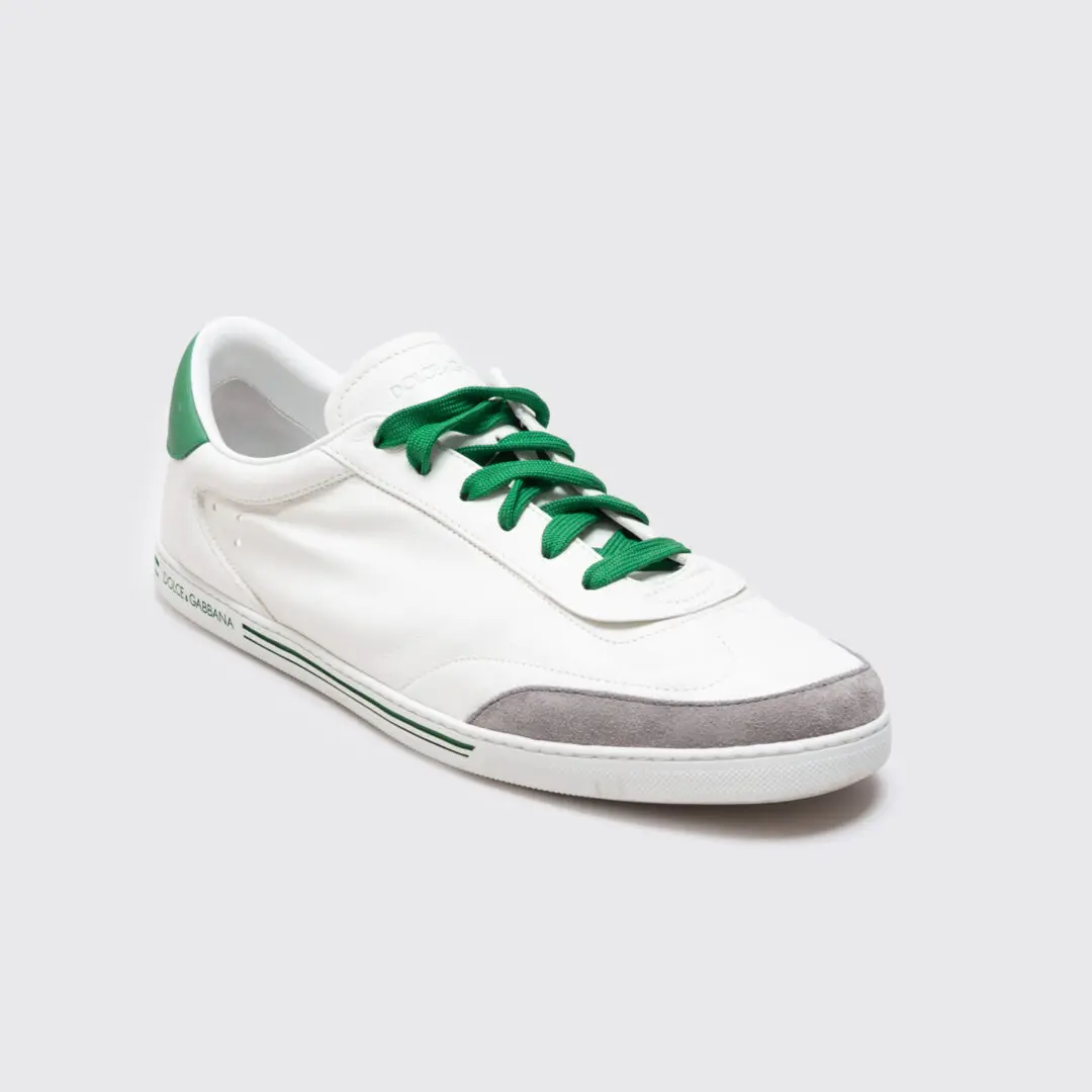 Dolce & Gabbana Saint Tropez Sneaker Size UK10 White Green Leather