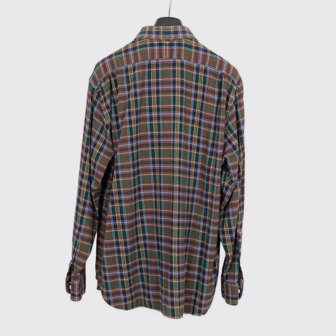 Polo Ralph Lauren Flannel Shirt XL Multicolor Plaid Made in Italy
