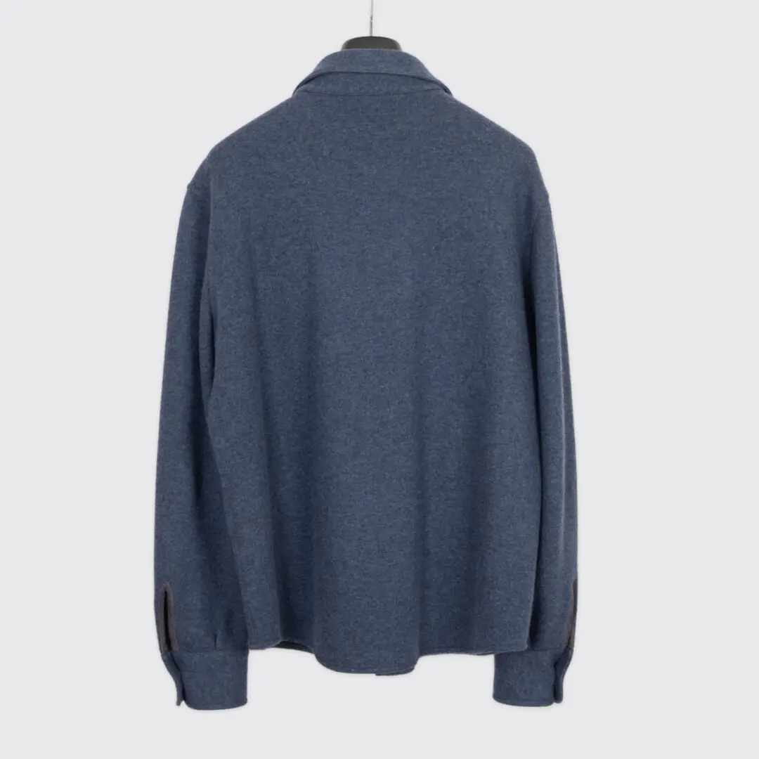 Loro Piana Cashmere Overshirt Size L Men Indigo Blue Made in Italy