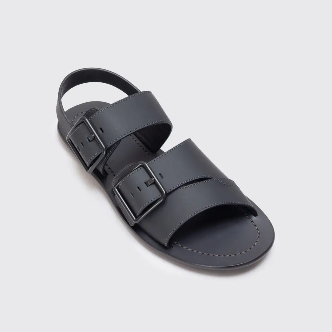 Lanvin Strap Sandals Size UK11 Men Dark Gray Smooth Calf Leather