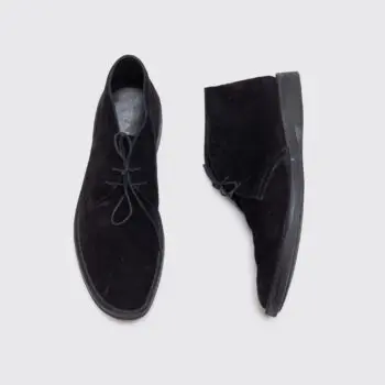 PRADA Boots Size UK9.5 Men Black Suede Chukka with Rubber Sole