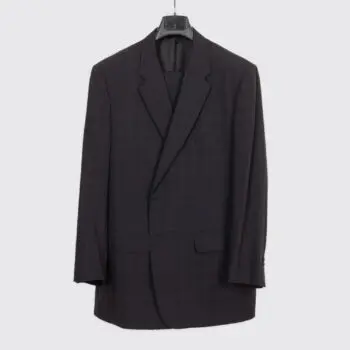 Corneliani Suit Size EU56 Men Black Windowpane Check Wool Vogue
