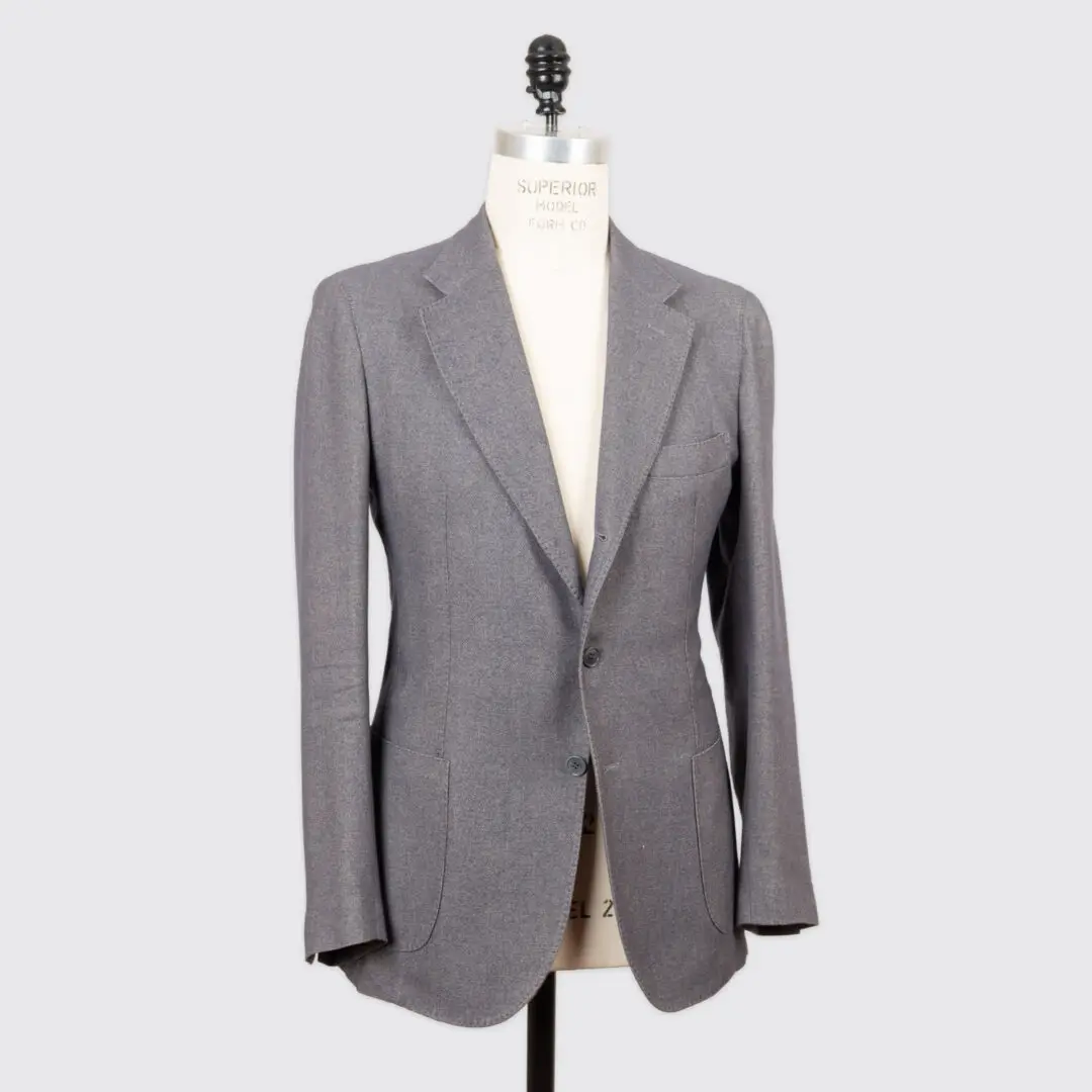 Loro Piana Soft Jacket Size EU52 Slate Gray Melange Cashmere Blend