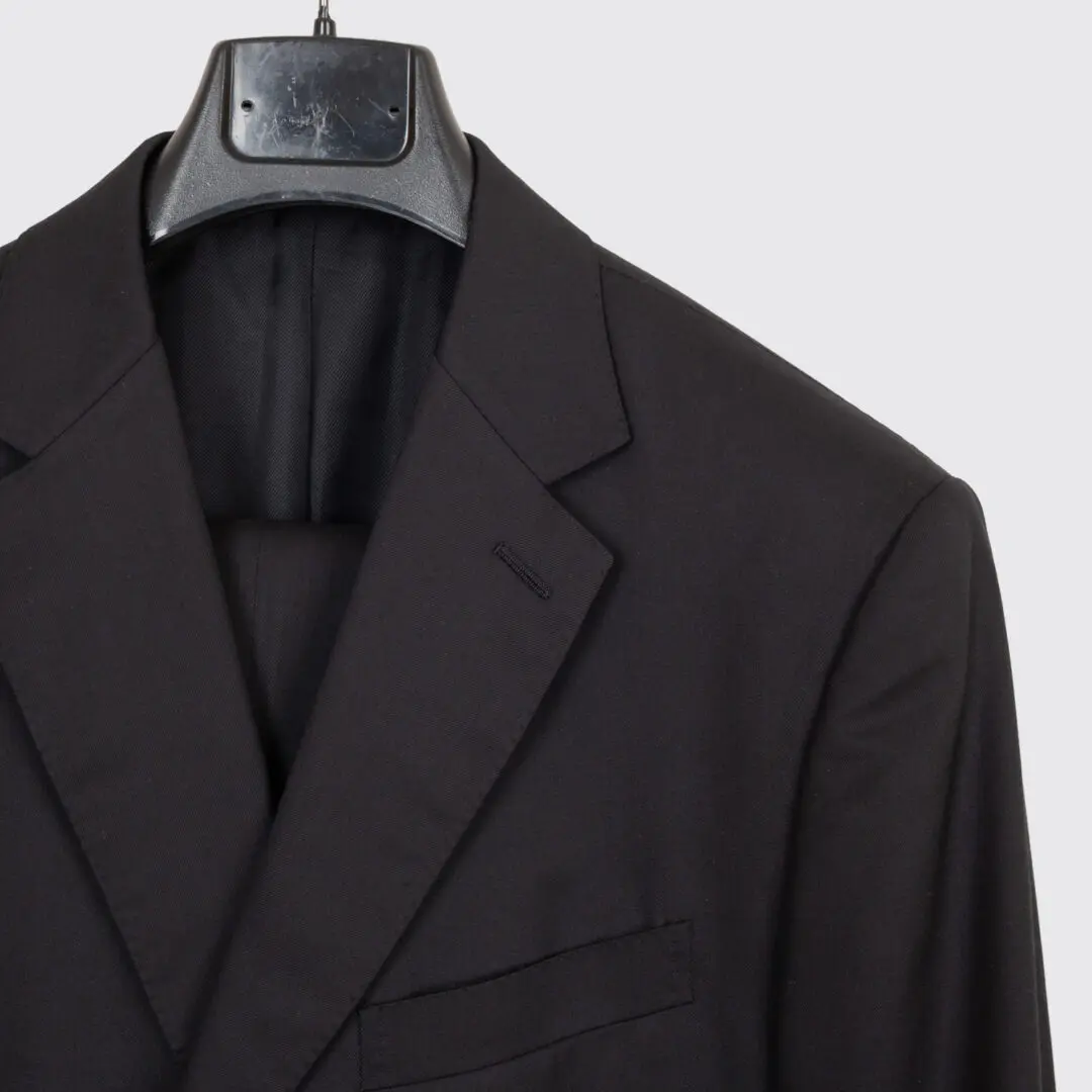 Pal Zileri Suit EU54 Black Wool 2-Button Vicenza Made in Italy