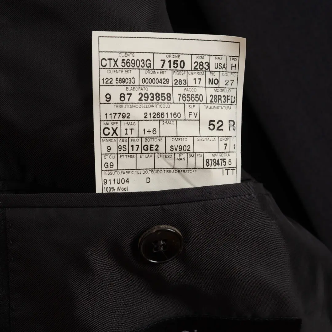 Gucci Suit EU52 Dark Gray Wool Three Button Made in Switzerland