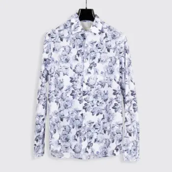 Ted Baker Shirt Size M (3) Men White Indigo Floral Print Cotton
