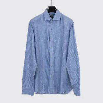 Polo Ralph Lauren Shirt Size 17 Men Blue Gingham Check Cotton