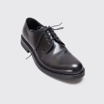 PRADA Plain Toe Blucher Size UK10 Black Leather Rubber Sole