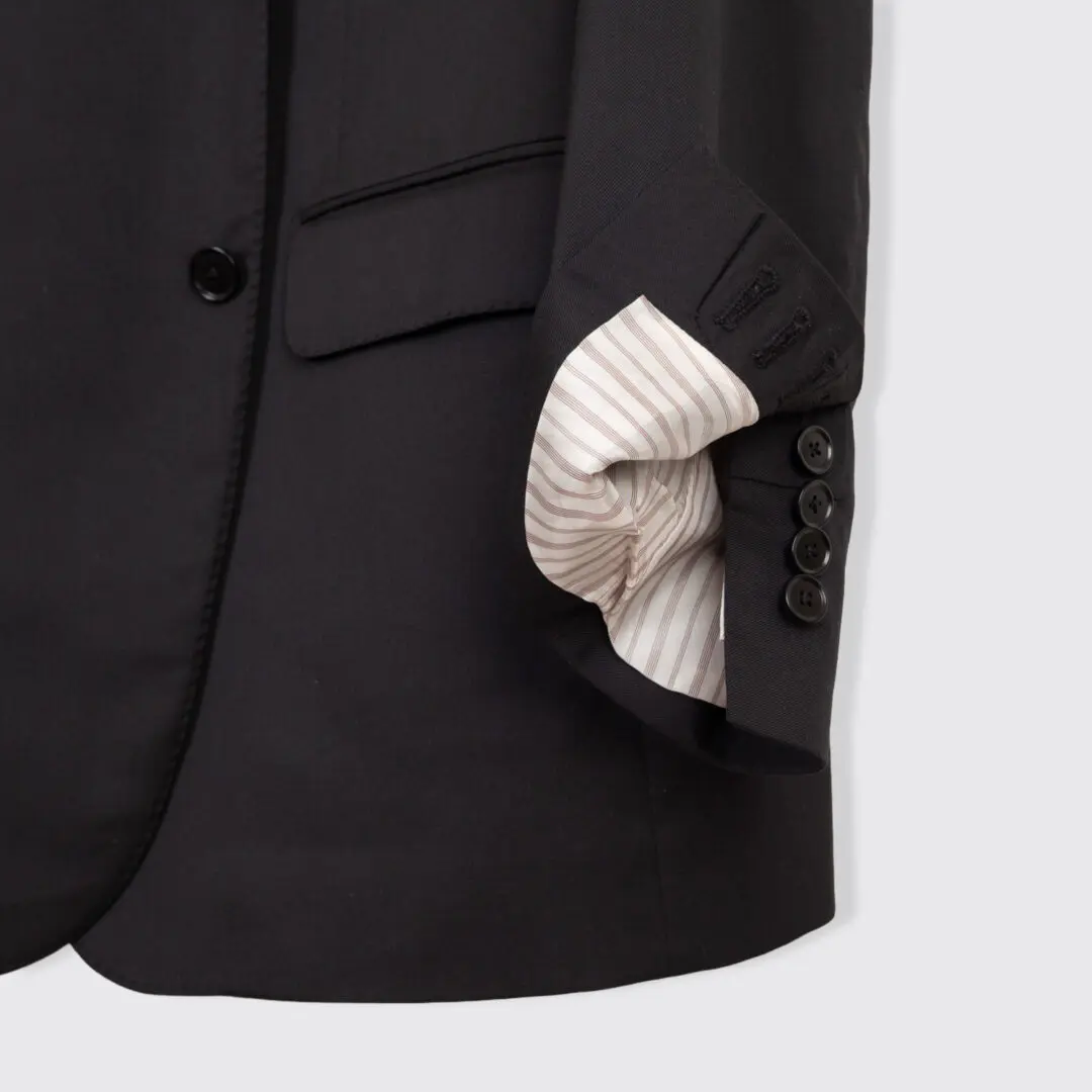 Pal Zileri Suit EU54 Black Wool 2-Button Vicenza Made in Italy