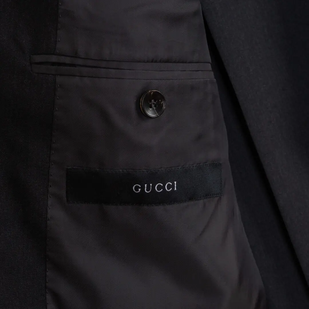 Gucci Suit EU52 Dark Gray Wool Three Button Made in Switzerland