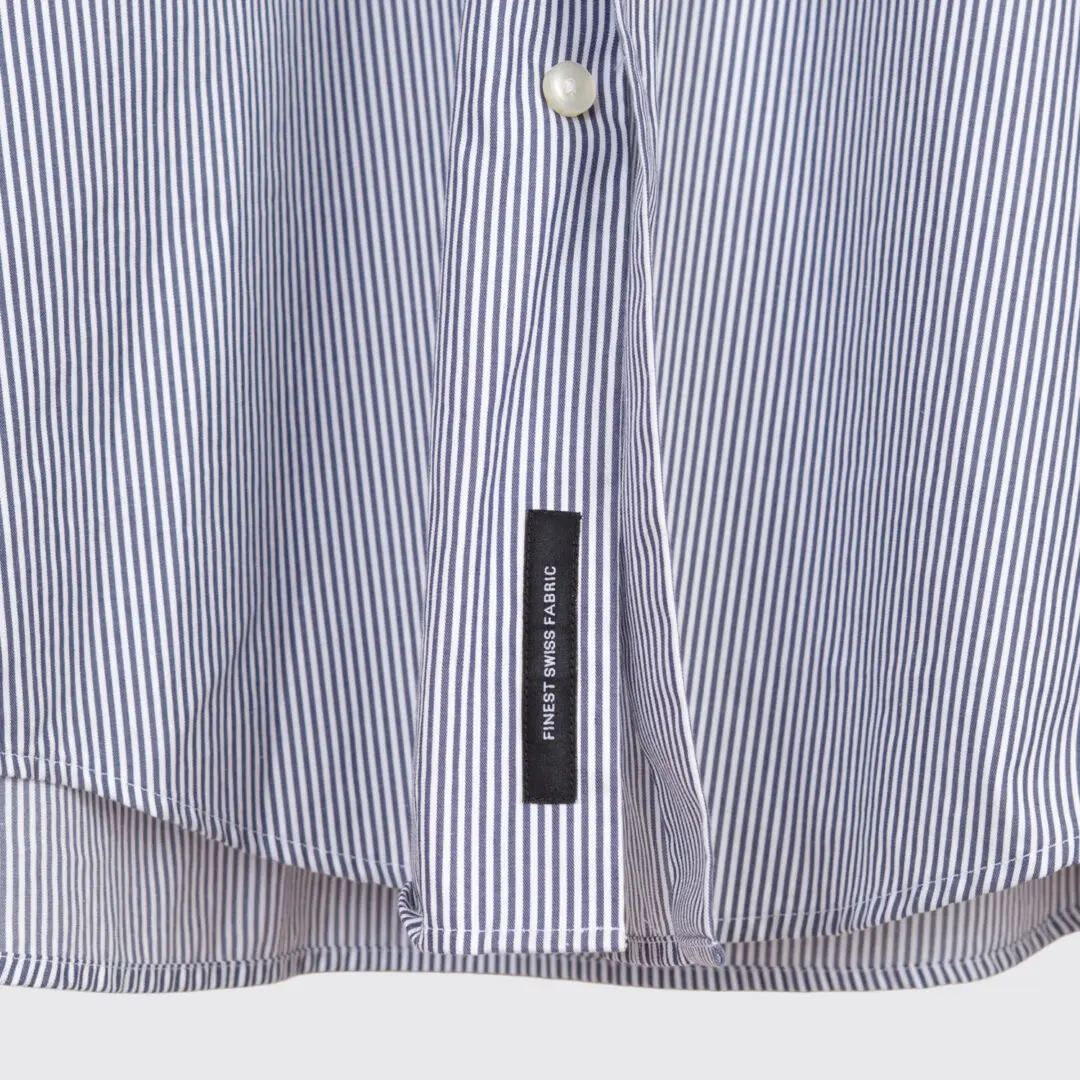 Hugo Boss Dress Shirt Size 16 Slim Fit Gray Stripe Cotton