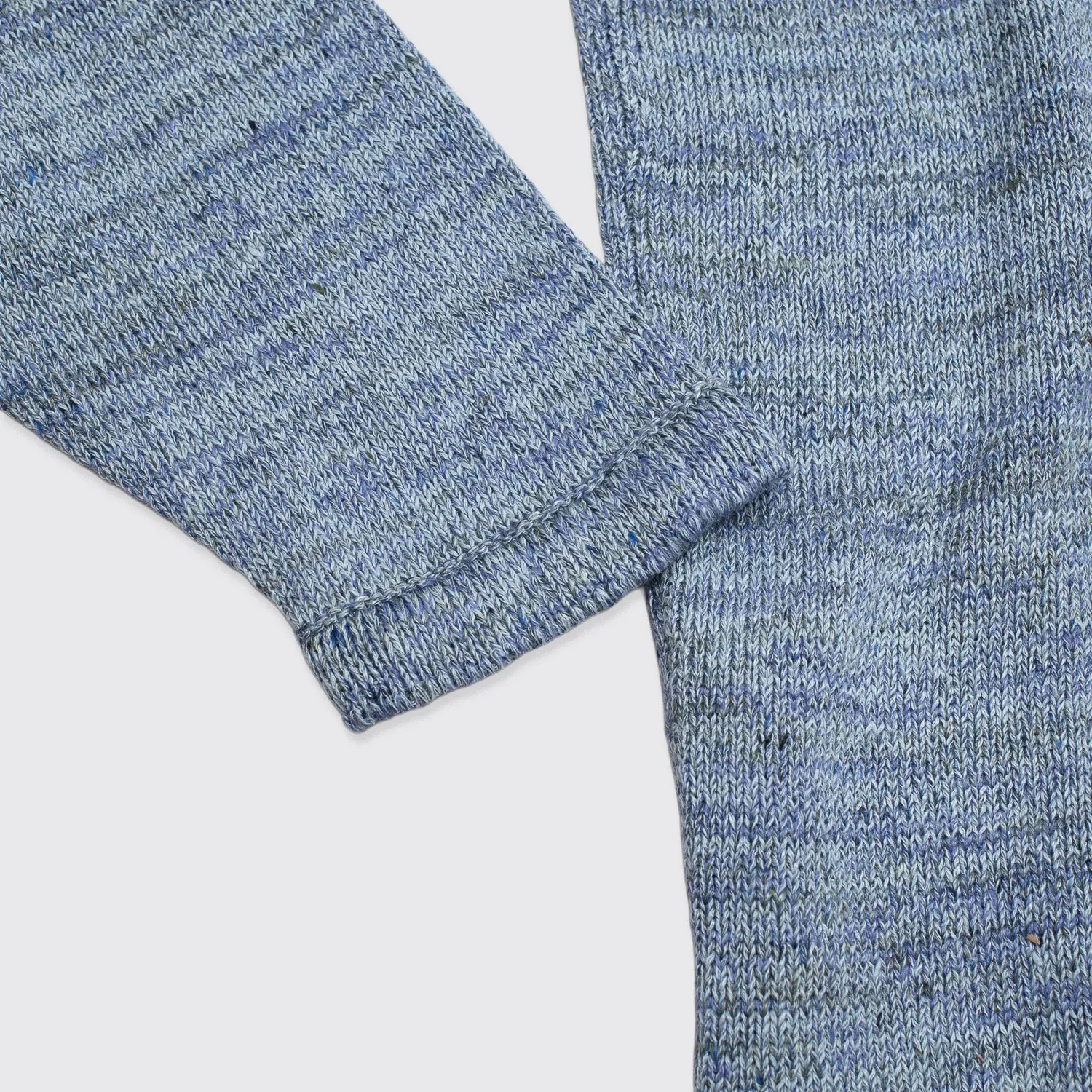 Inis Meáin Knit Shirt Jacket Sweater Size M Light Blue Melange Linen