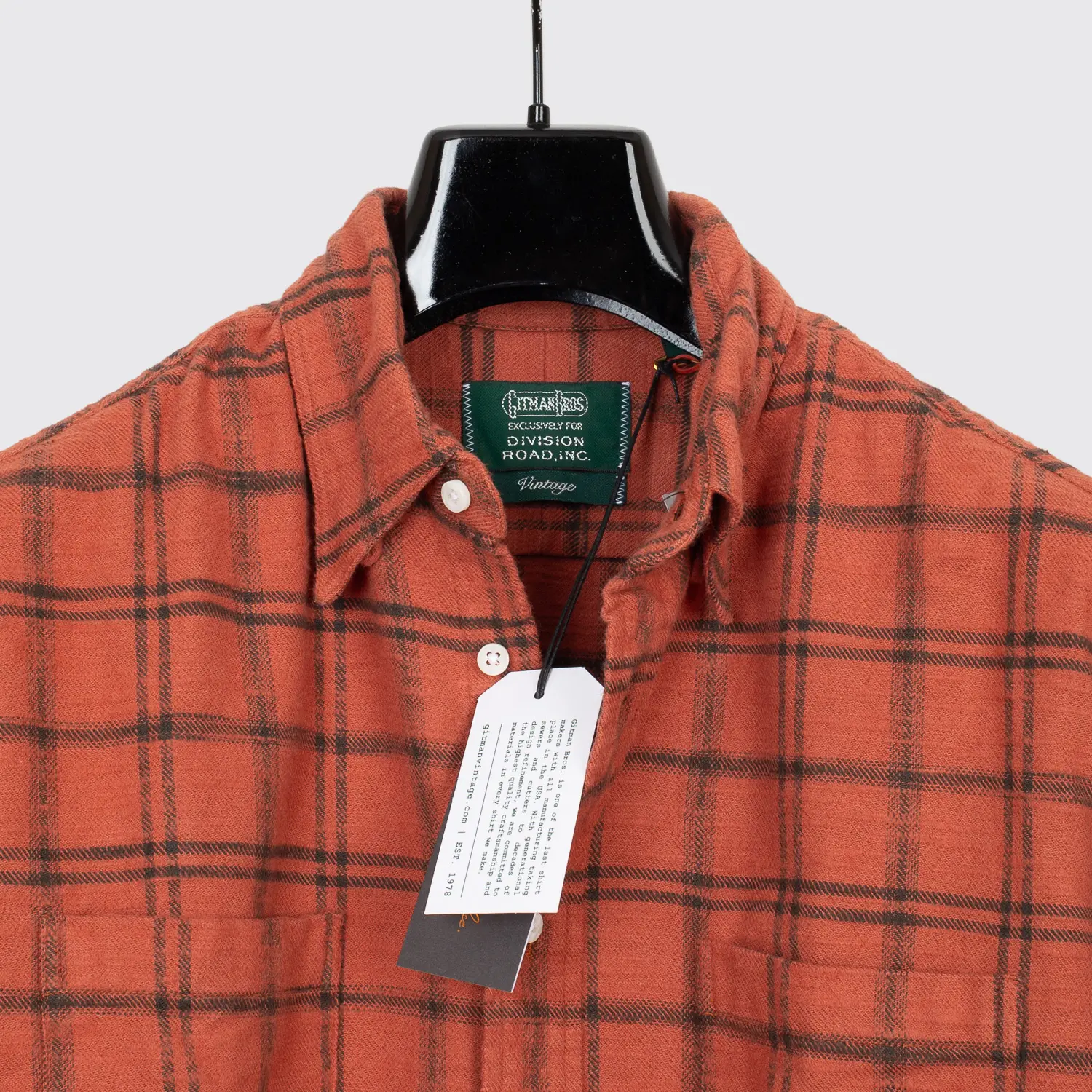 Gitman Vintage Shirt Japanese Slubbed Twill Check Camper Fall-Winter Button Down