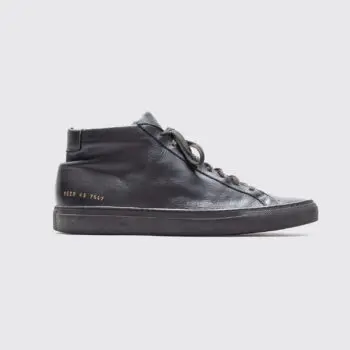 Common Projects Achilles Mid Sneakers Size 10 Men Black Leather Made in Italy