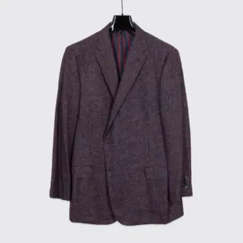Hickey Freeman Sport Coat Size 48/50 Burgundy Melange Wool Flannel 2-Button