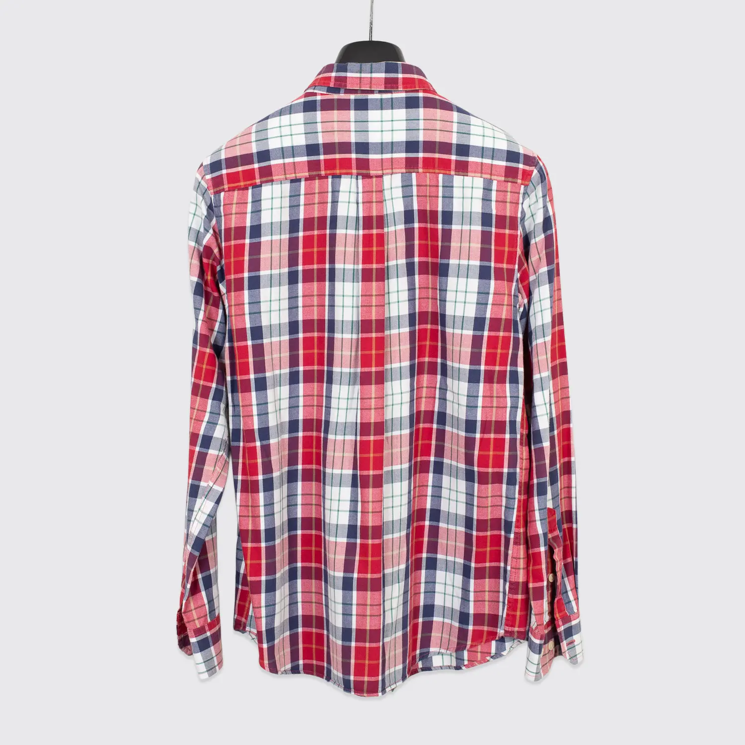 United by Blue Shirt Size S Men Red Navy Plaid Organic Cotton Twill Button Down