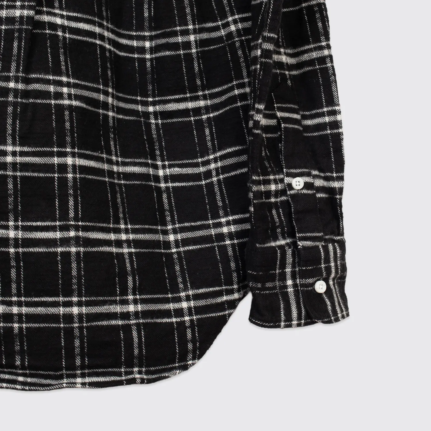 Gitman Vintage Shirt Warm Japanese Slubbed Cotton Twill Black/White Check