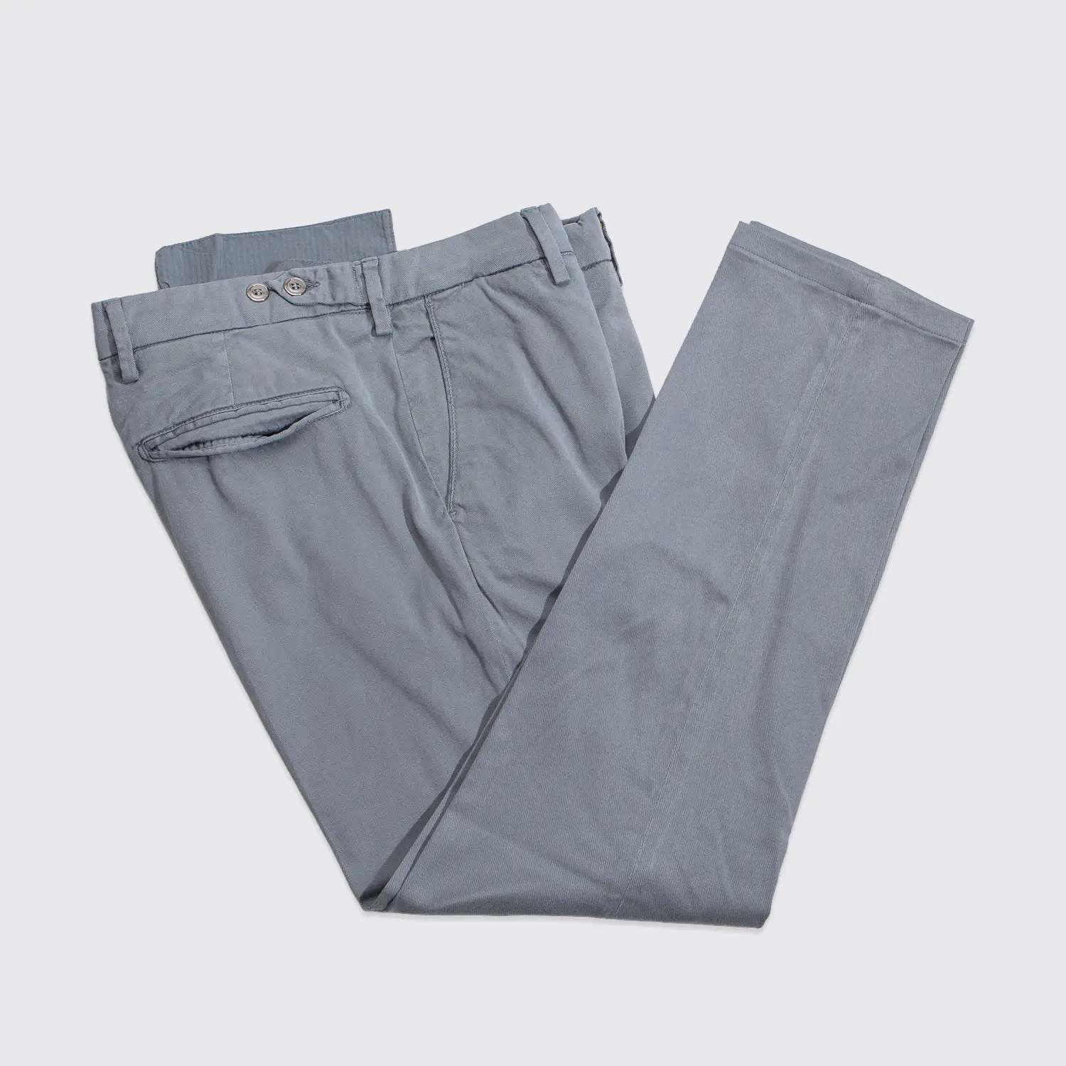 Sartorio Napoli Chino Pants Size W32 L28 Gray Lyocell Slim Fit Made in Italy