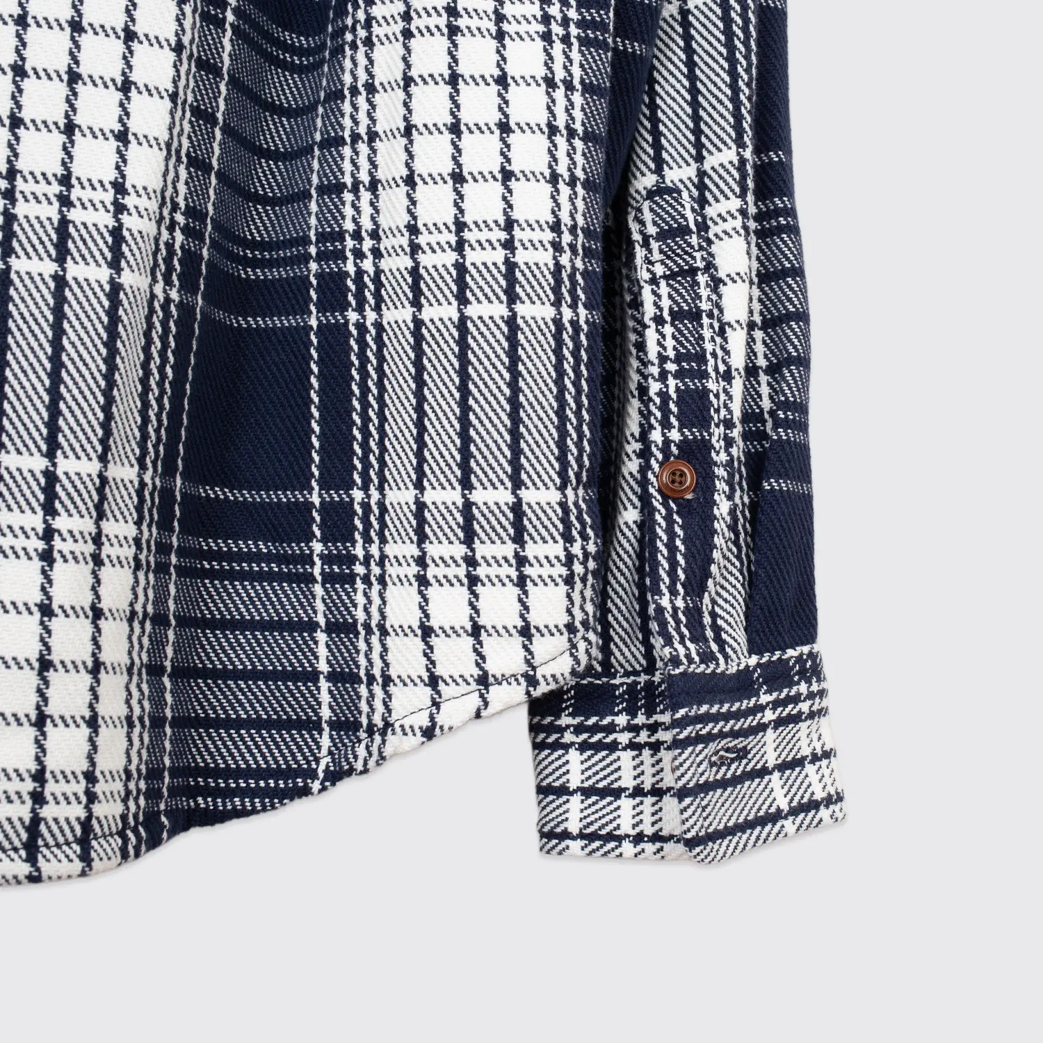 Outerknown Blanket Shirt Size S Men Navy White Plaid Heavyweight Woven Cotton