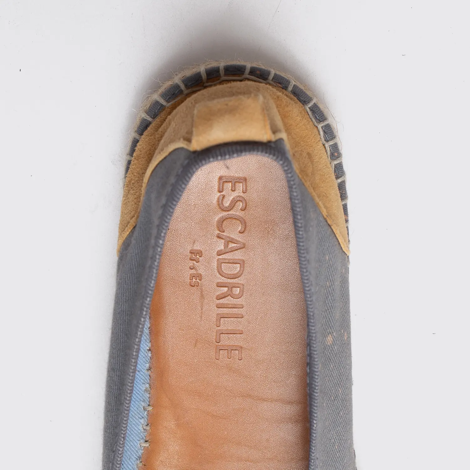 Escadrille Paris Ilbarritz Espadrille Slip On Size 9 Gray Cotton Made in Spain