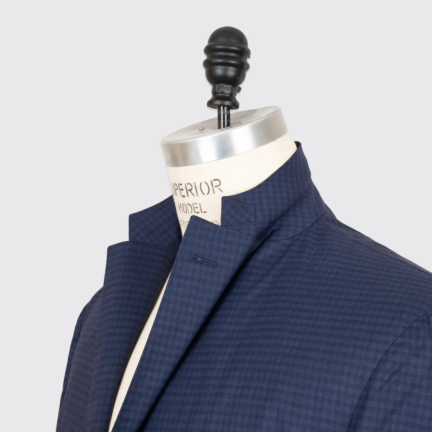 Boglioli Jacket Size EU60 Navy Blue Check Ultralight Wool Soft Shoulder 3-Button