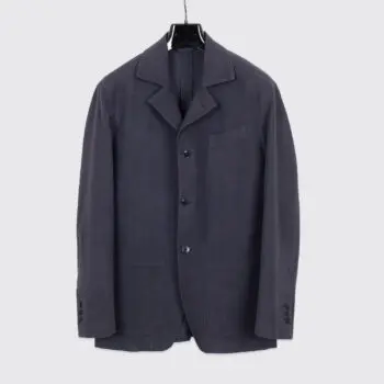 Atelier Munro Informal Jacket Size 38 Men Solid Navy Blue Cotton Stretch Custom