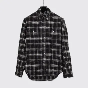 Gitman Vintage Shirt Warm Japanese Slubbed Cotton Twill Black/White Check