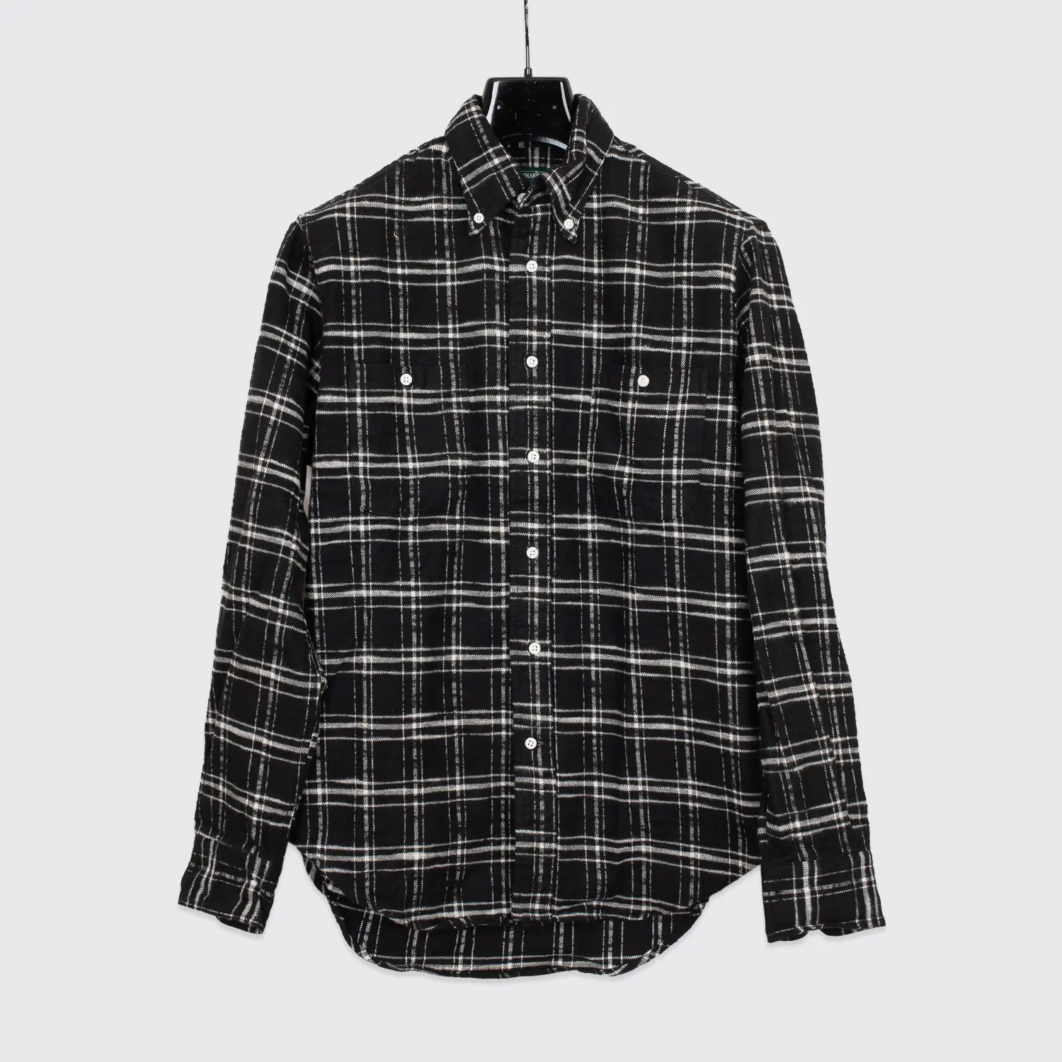 Gitman Vintage Shirt Warm Japanese Slubbed Cotton Twill Black/White Check