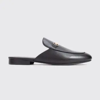 Saks Fifth Avenue Horsebit Mule Loafers Size 13 Men Black Full Grain Leather