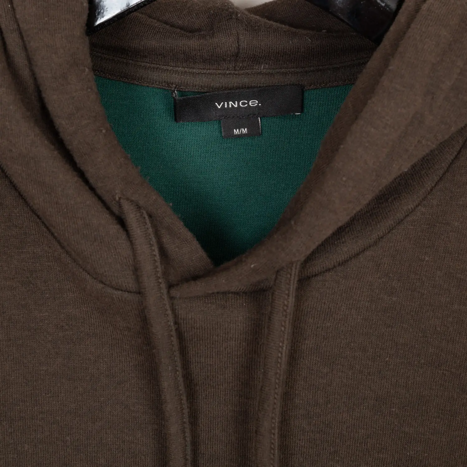 Vince Hoodie Size M Night Moss Brown Soft Cotton Double Face Sweatshirt