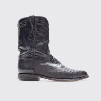 Lucchese Boots Ostrich Leather Size 13 Men Black Western Cowboy Handmade in USA