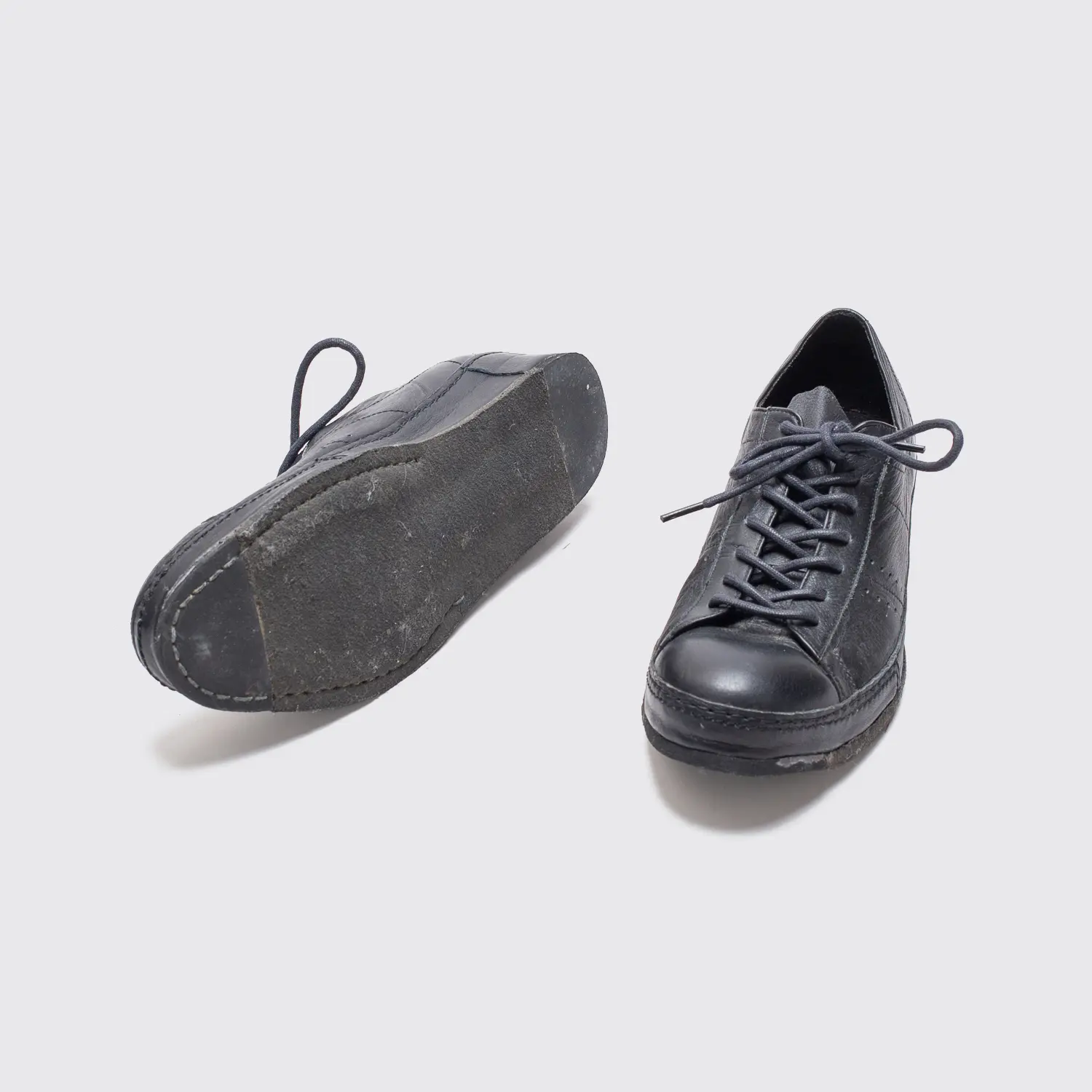 Yohji Yamamoto Shoes Lace Up Sneaker Size 9 (JP27) Black Leather Made in Japan