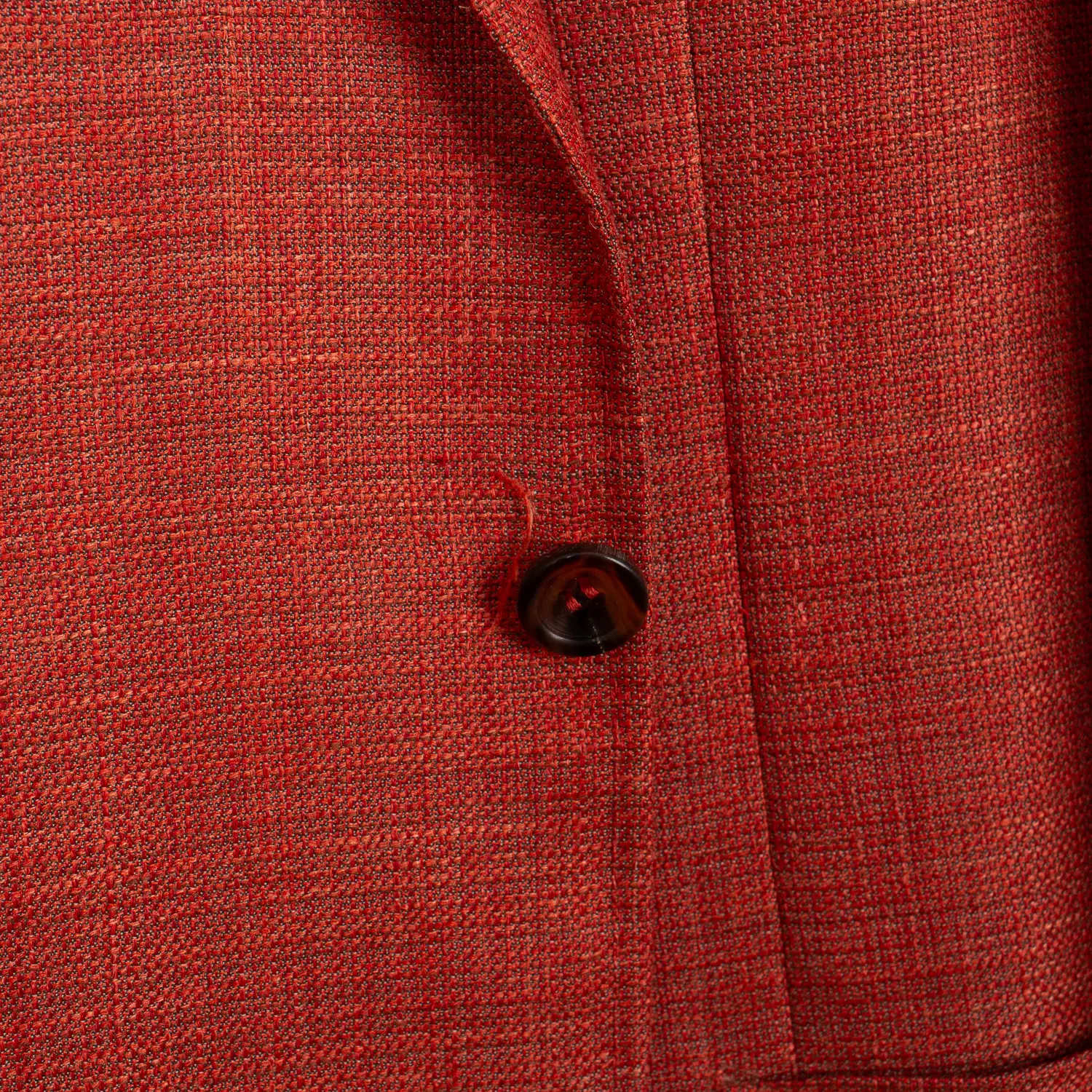 Canali Kei Jacket Size EU60 Men Orange/Red Basket Weave Wool 2-Button Short Fit