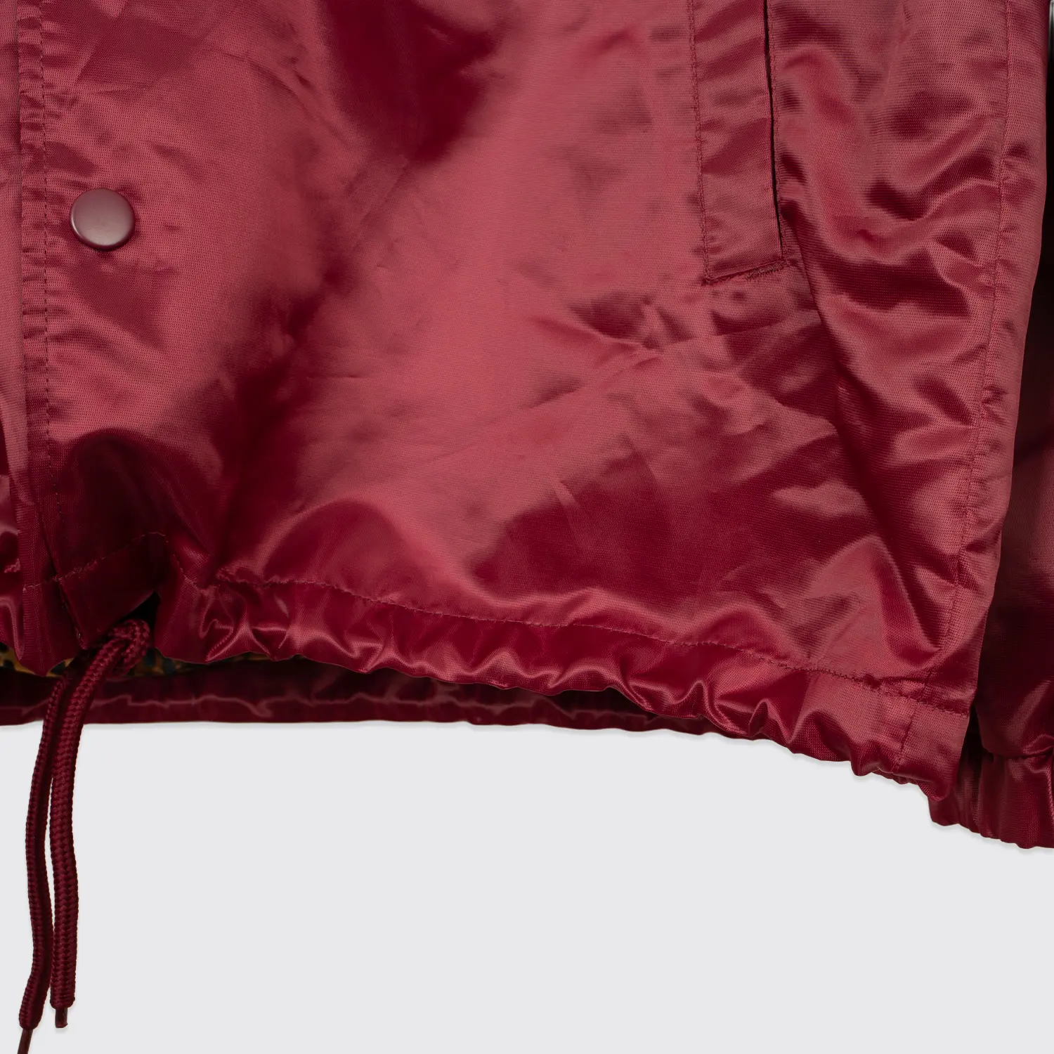 Starter Black Label Phillies Jacket Size L Wine Red Nylon with Leopard Print