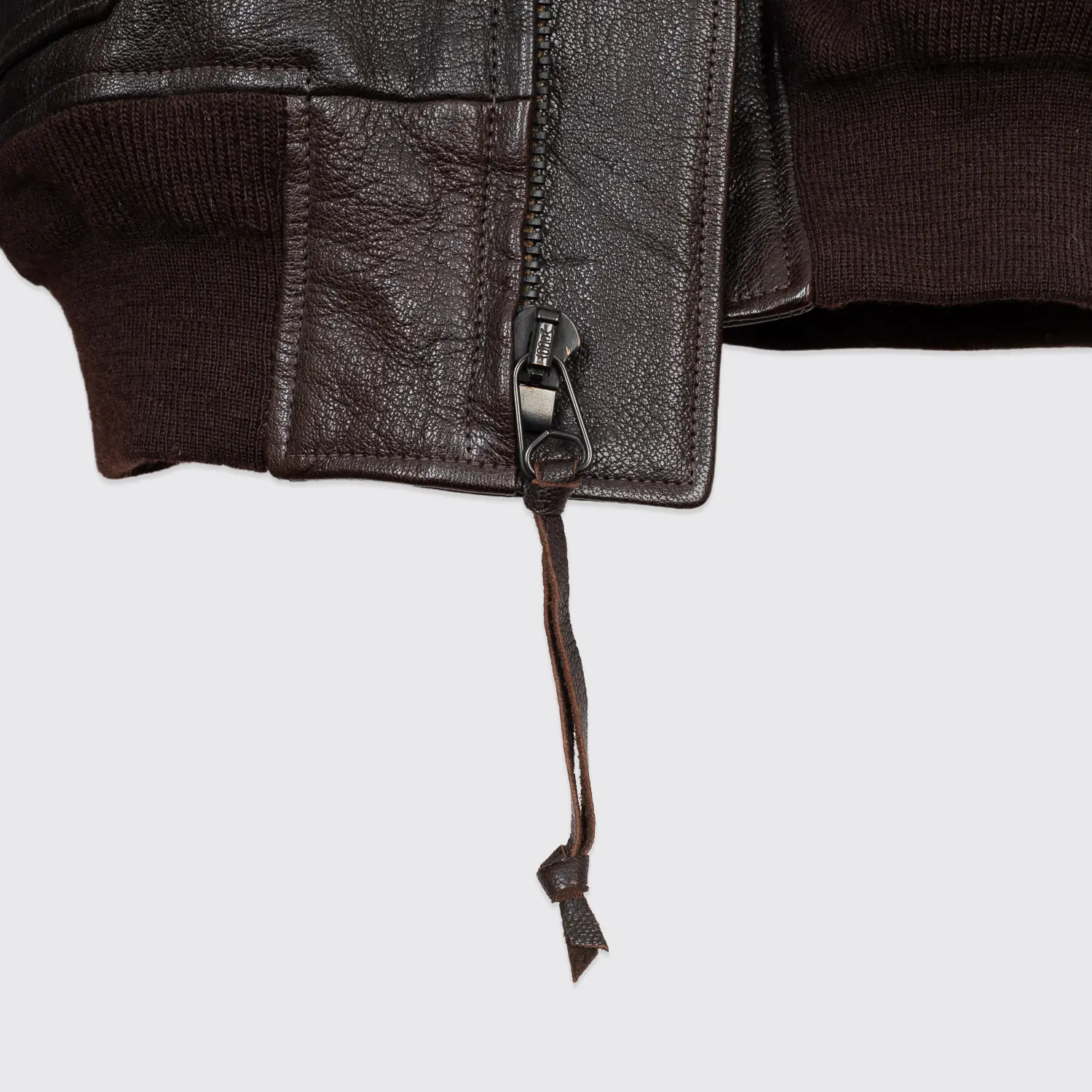 The Real McCoy's G-1 Leather Flight Jacket Dark Brown Goatskin Wool Trim Bomber