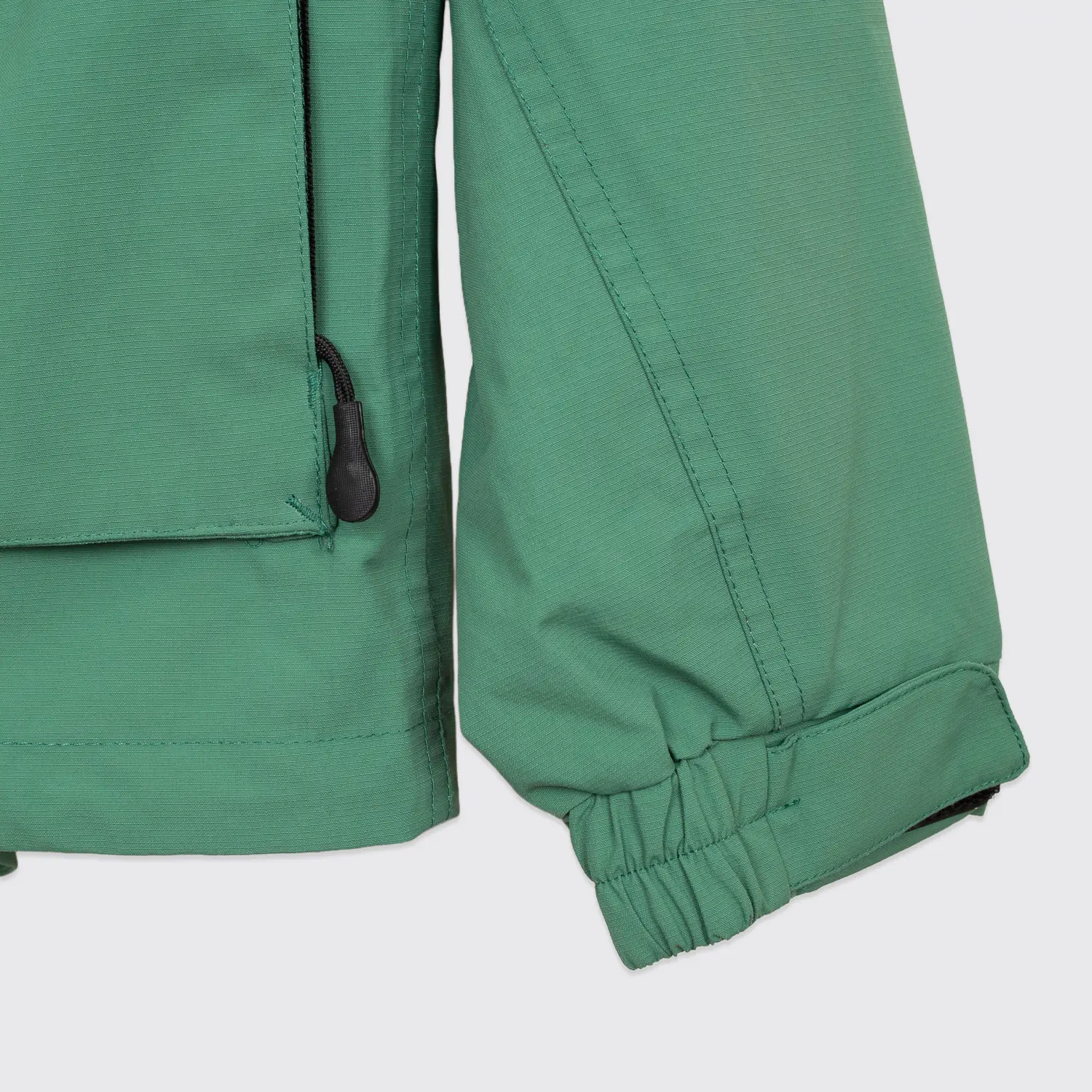 Duluth Trading Co Rain Jacket Size L Spring Green Nylon Waterproof Hood 4-Pocket