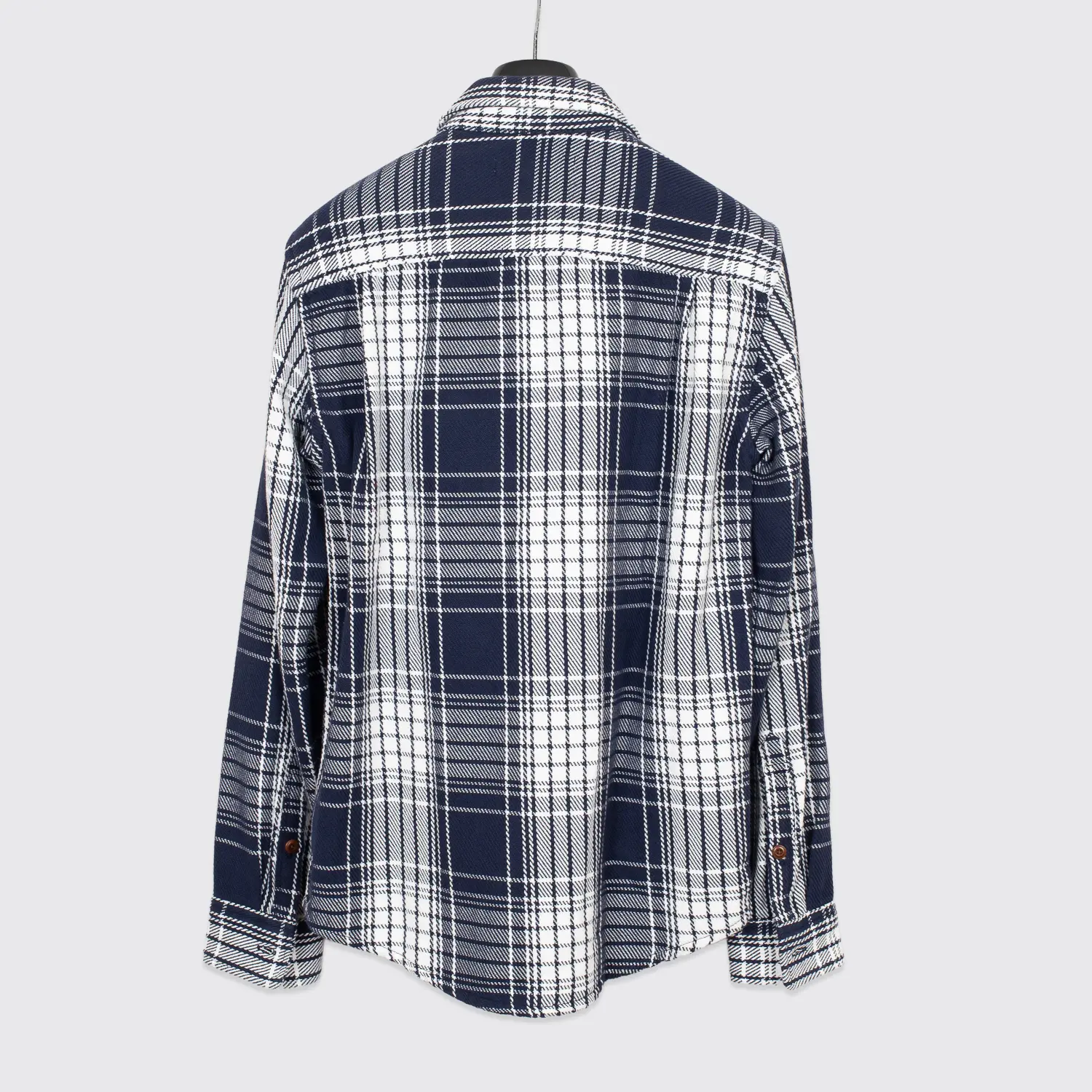Outerknown Blanket Shirt Size S Men Navy White Plaid Heavyweight Woven Cotton