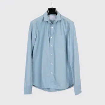 Kolor Shirt Size L (4) Light Blue Cotton Poplin with Chest Pocket Made in Japan